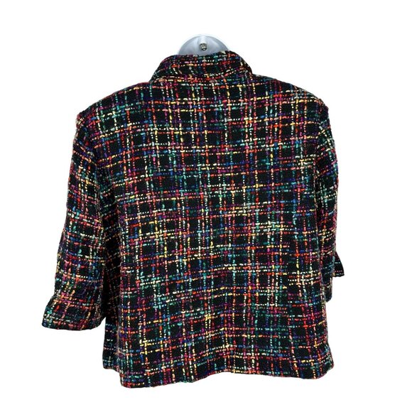 Coldwater Creek Multicolored Tweed Jacket 12P Womens 3/4 Sleeve Button Front - Picture 3 of 6